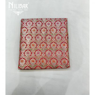 Watermelon Banarasi Silk and Chiffon Unstitched Suit