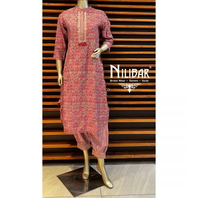 Maroon  Cotton Suit Set