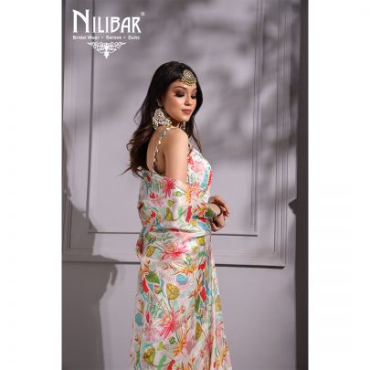 Snow White Satin Saree