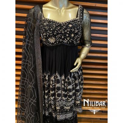 Black Net and Georgette Garara Suit