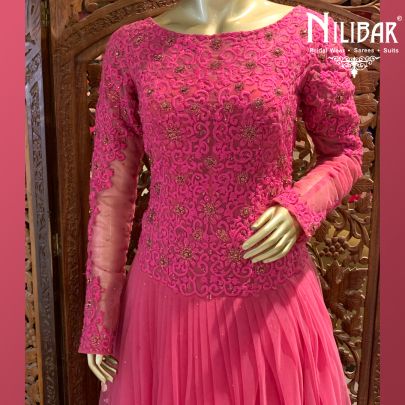 Magenta Soft Net Gown