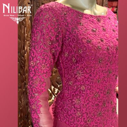 Magenta Soft Net Gown