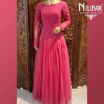 Magenta Soft Net Gown