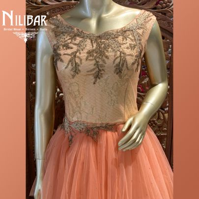 Squash Orange Net Gown