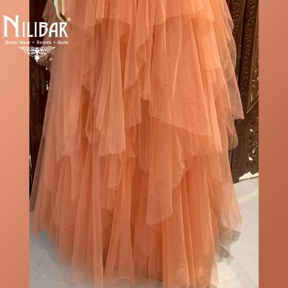 Squash Orange Net Gown