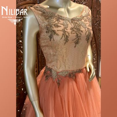 Squash Orange Net Gown