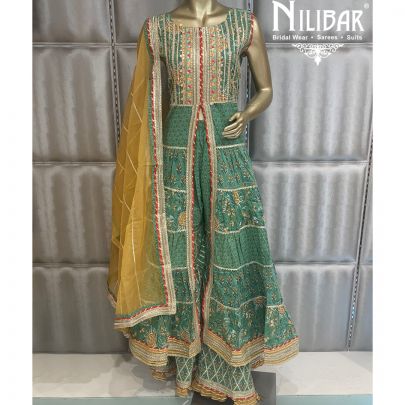 Green Cotton Stitched Suit