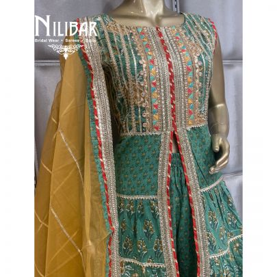 Green Cotton Stitched Suit