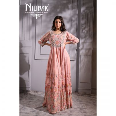 Soft Pink Georgette Anarkali Suit