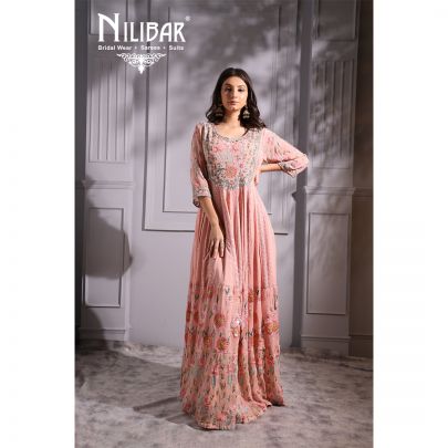 Soft Pink Georgette Anarkali Suit