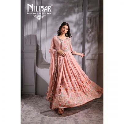 Soft Pink Georgette Anarkali Suit