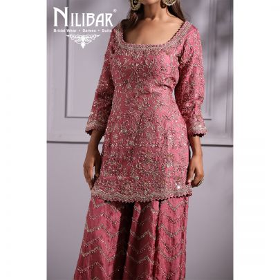 Rose Wood Silk Palazzo Suit