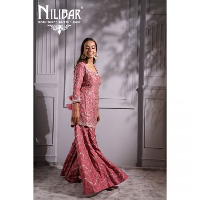Rose Wood Silk Palazzo Suit