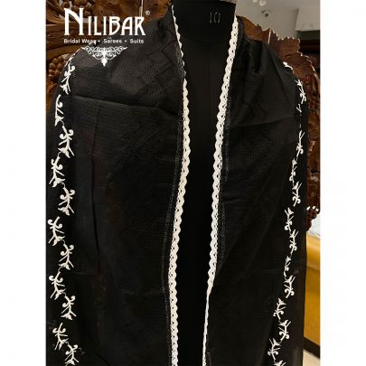 Oil Black Mulmul Cotton Dupatta