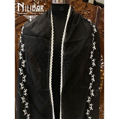 Oil Black Mulmul Cotton Dupatta
