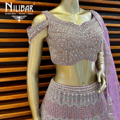 Lavender Purple Net Lehenga