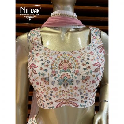 Cream Silk and Net Lehenga