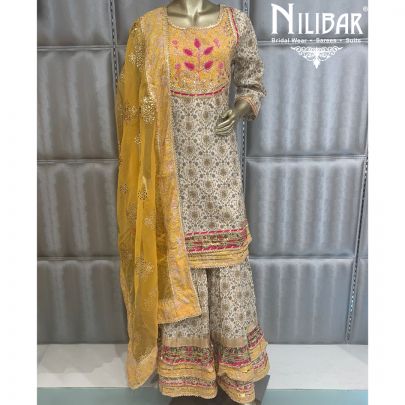 White Yellow Cotton Suit