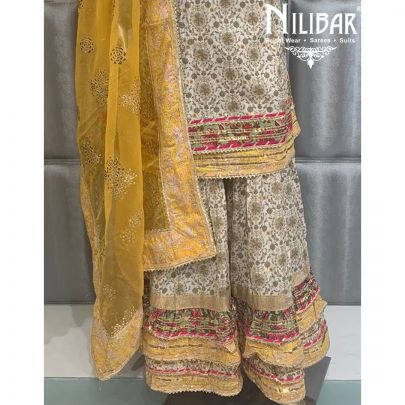 White Yellow Cotton Suit