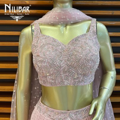 Baby Pink Georgette and Net Lehenga