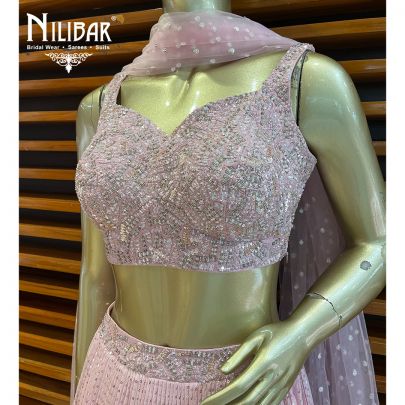 Baby Pink Georgette and Net Lehenga