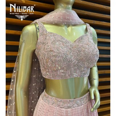 Baby Pink Georgette and Net Lehenga