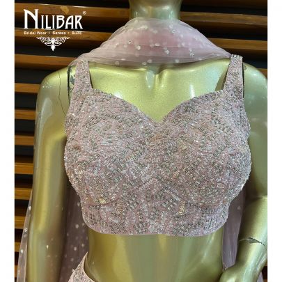 Baby Pink Georgette and Net Lehenga