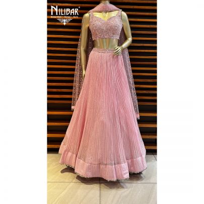 Baby Pink Georgette and Net Lehenga