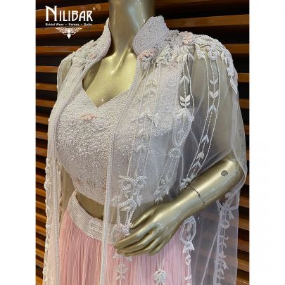 Blush Pink Organza and Satin Lehenga