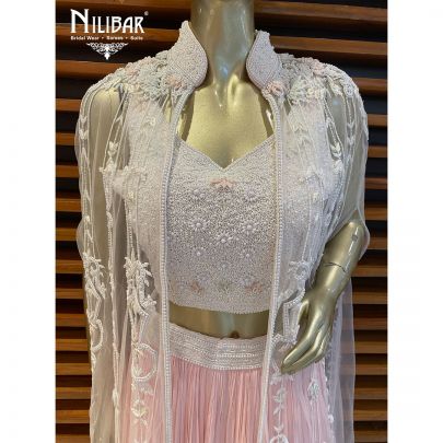 Blush Pink Organza and Satin Lehenga