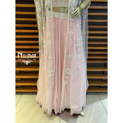Blush Pink Organza and Satin Lehenga