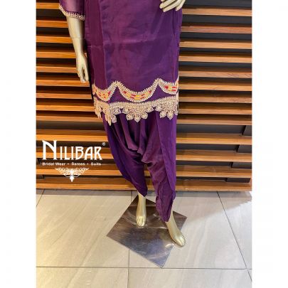 Dark Purple Organza and Satin Co-ord Set