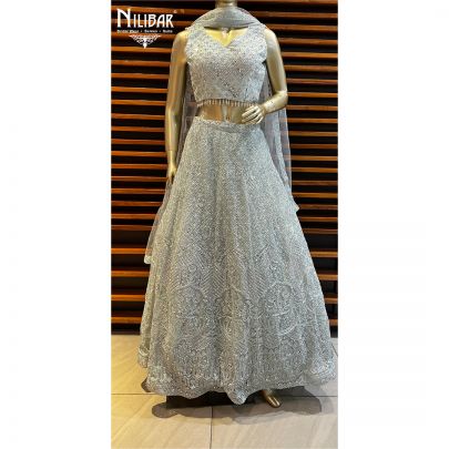 Pistachio Green Net Lehenga