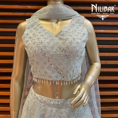 Pistachio Green Net Lehenga