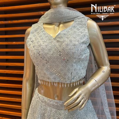Pistachio Green Net Lehenga