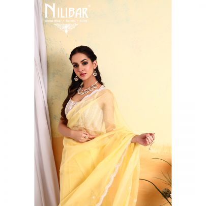 Yellow Organza Saree