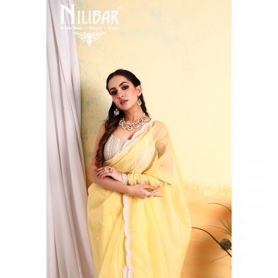Yellow Organza Saree