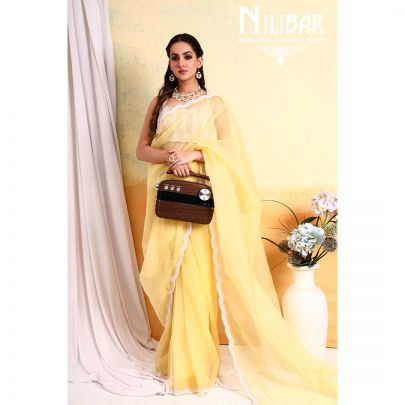 Yellow Organza Saree