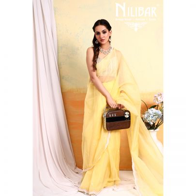 Yellow Organza Saree