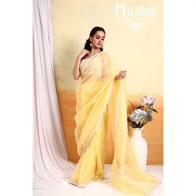 Yellow Organza Saree