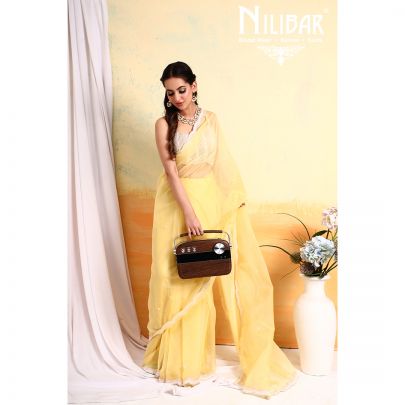 Yellow Organza Saree