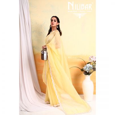Yellow Organza Saree