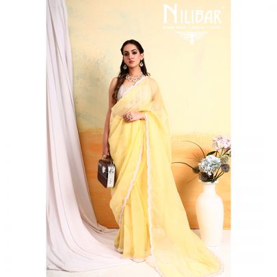 Yellow Organza Saree