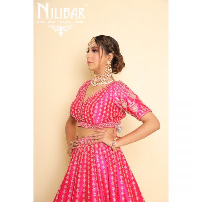 Rani Pink Silk Bridal Lehenga