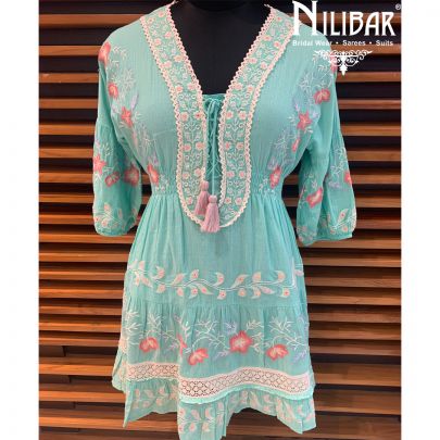 Sea Green Crush Cotton Kurti