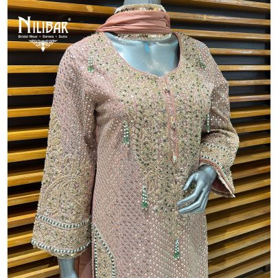 Punch Pink Georgette Loose Pant Suit Set