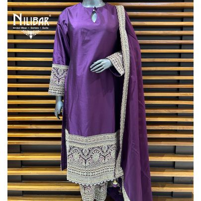 Purple Silk Pant Suit Set