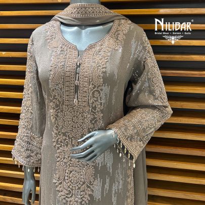 Light Brown Georgette Loose Pant Suit