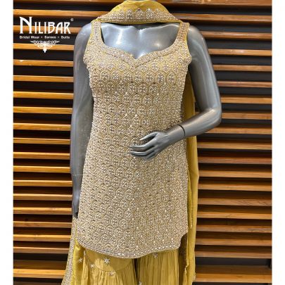 Yellow Georgette Garara Suit
