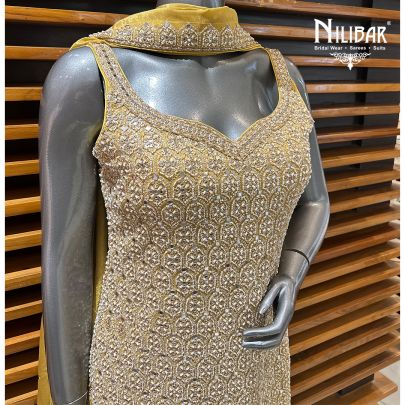 Yellow Georgette Garara Suit